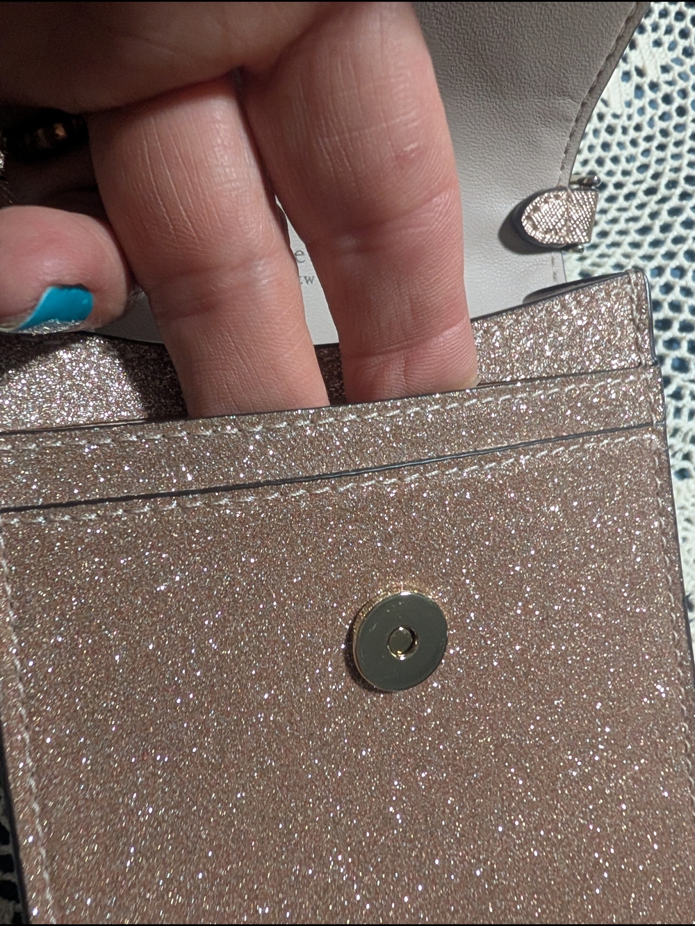 Kate Spade Glitter Crossbody Phone Wallet - Rose Gold - Picture 5 of 9